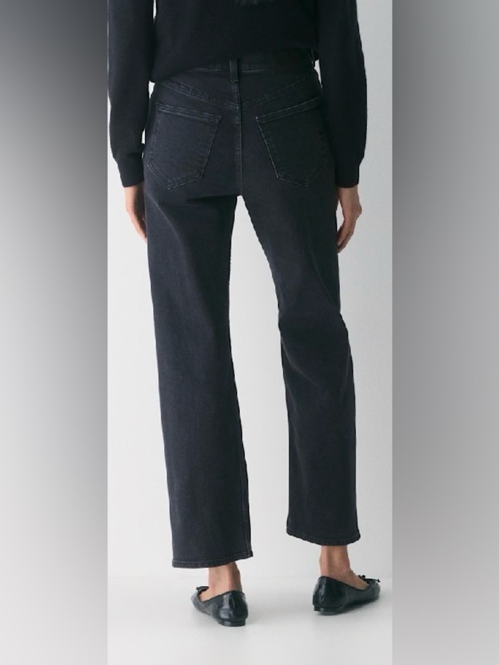 Denim Forum the Arlo High Rise Straight Leg Faded Black Jeans Size 31 - Picture 3 of 17
